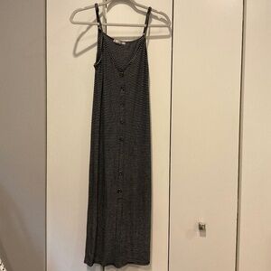 Black and white striped midi dress